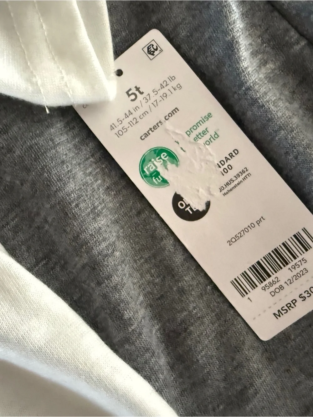 Carter's White Tee & Teal Dinosaur Pajama Set